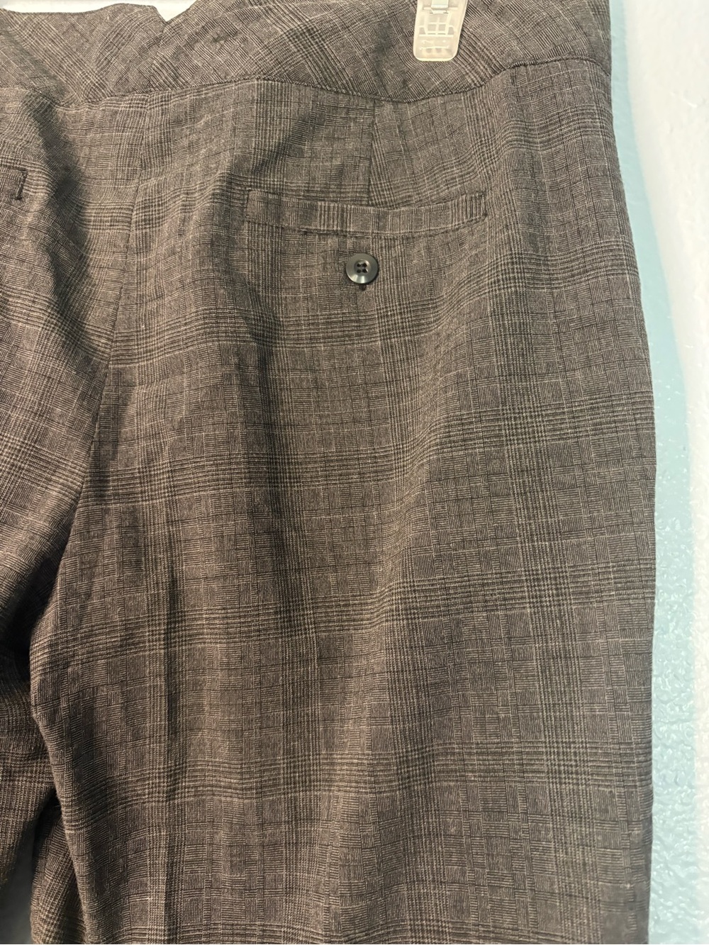 Women’s Gray Plaid Dress Pants - Cropped - Picture 2 of 3